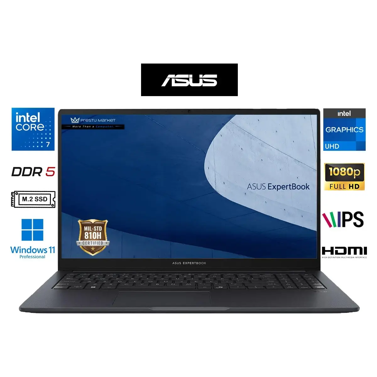 expertbook B1503CVA Intel Core 7-150U 32GB Ram 2tb SSD 15.6" Fhd W11 Pro Taşınabilir Bilgsayar Prestij