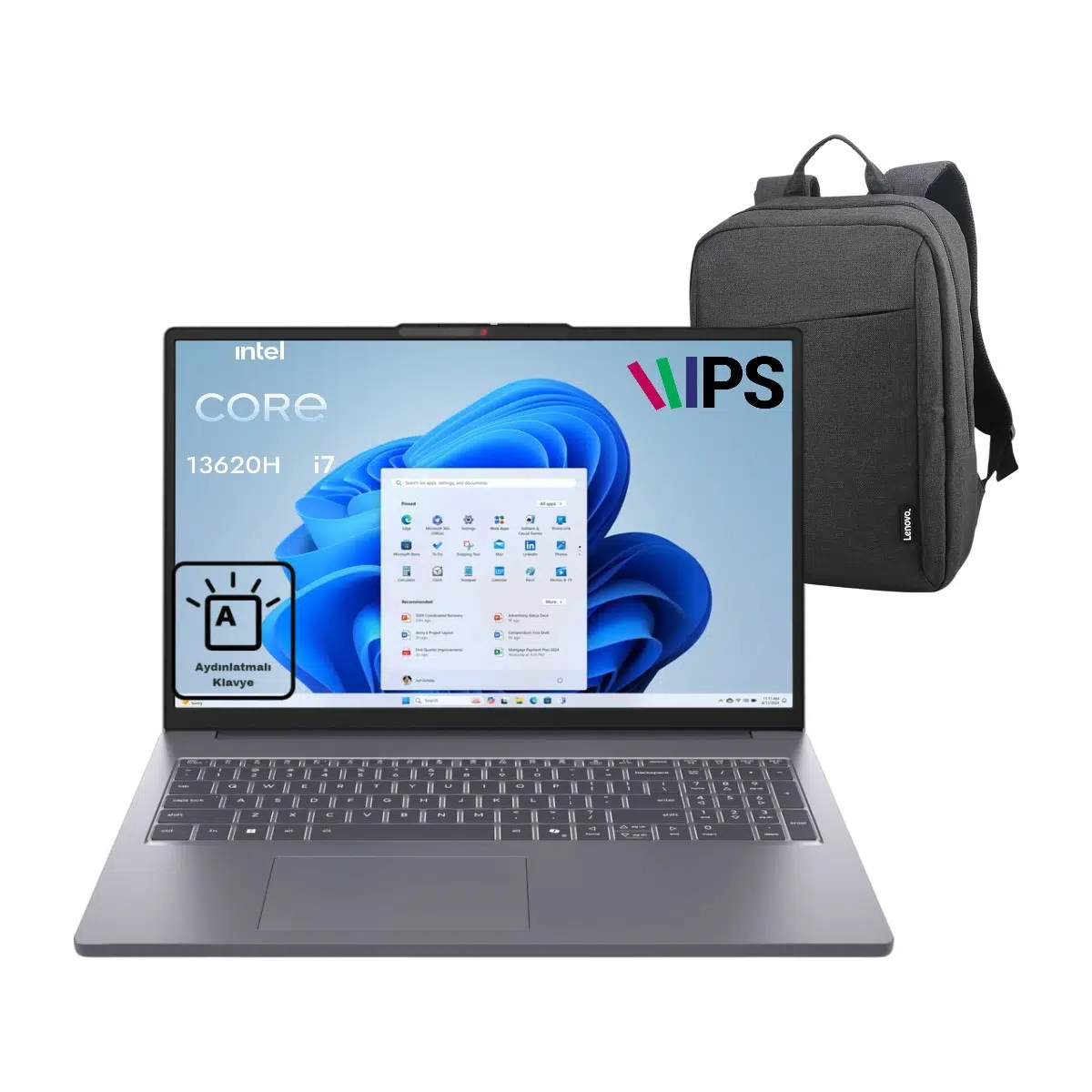 Ideapad Slim 3 16IRH10 P14 Intel Core I7 13620H 32GB 512 SSD Windows 11 Pro 16" Fhd Taşınabilir Bilgisayar Lenovo Çanta Hediye