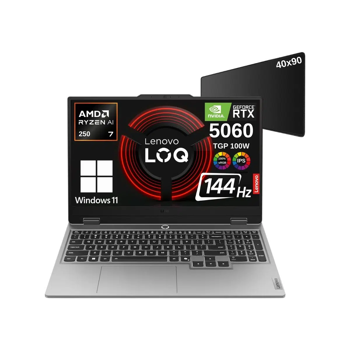 Loq 15AHP10WZ25 Aı Amd Ryzen7 250 20GB 512GB RTX5060 (100WATT) Fhd 15.6 IPS 144Hz Windows 11 Home Gaming Taşınabilir Bilgisayar - Xxl Mouse Pad