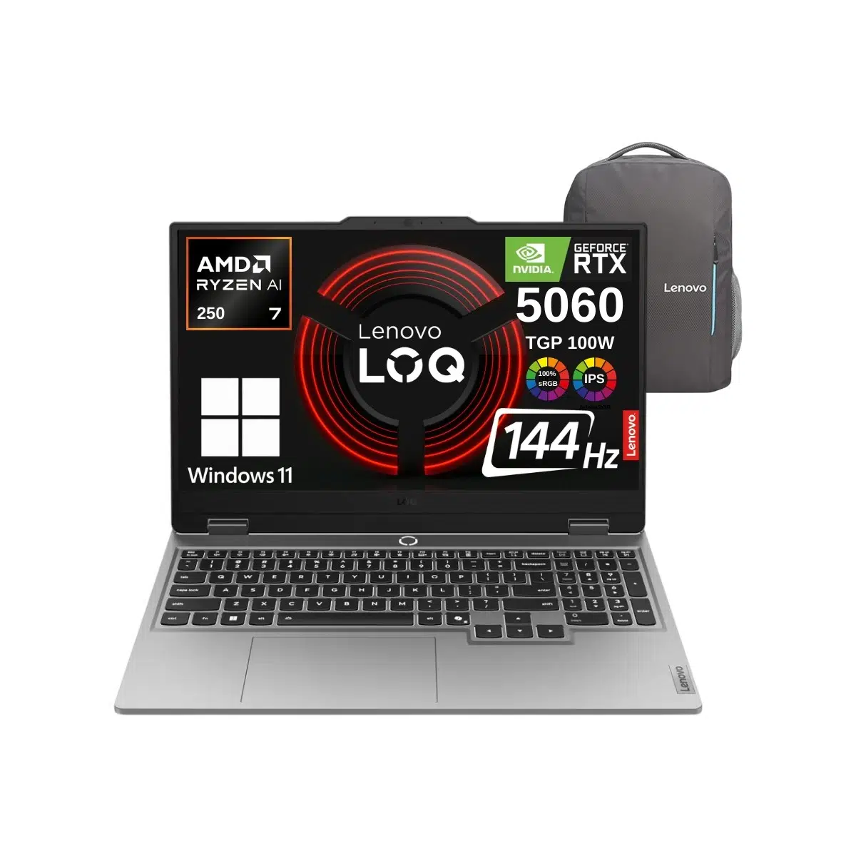 Loq 15AHP10WZ7 Aı Amd Ryzen7 250 20GB 512GB RTX5060 (100WATT) Fhd 15.6 IPS 144Hz Windows 11 Home Gaming Taşınabilir Bilgisayar - Lenovo Çanta