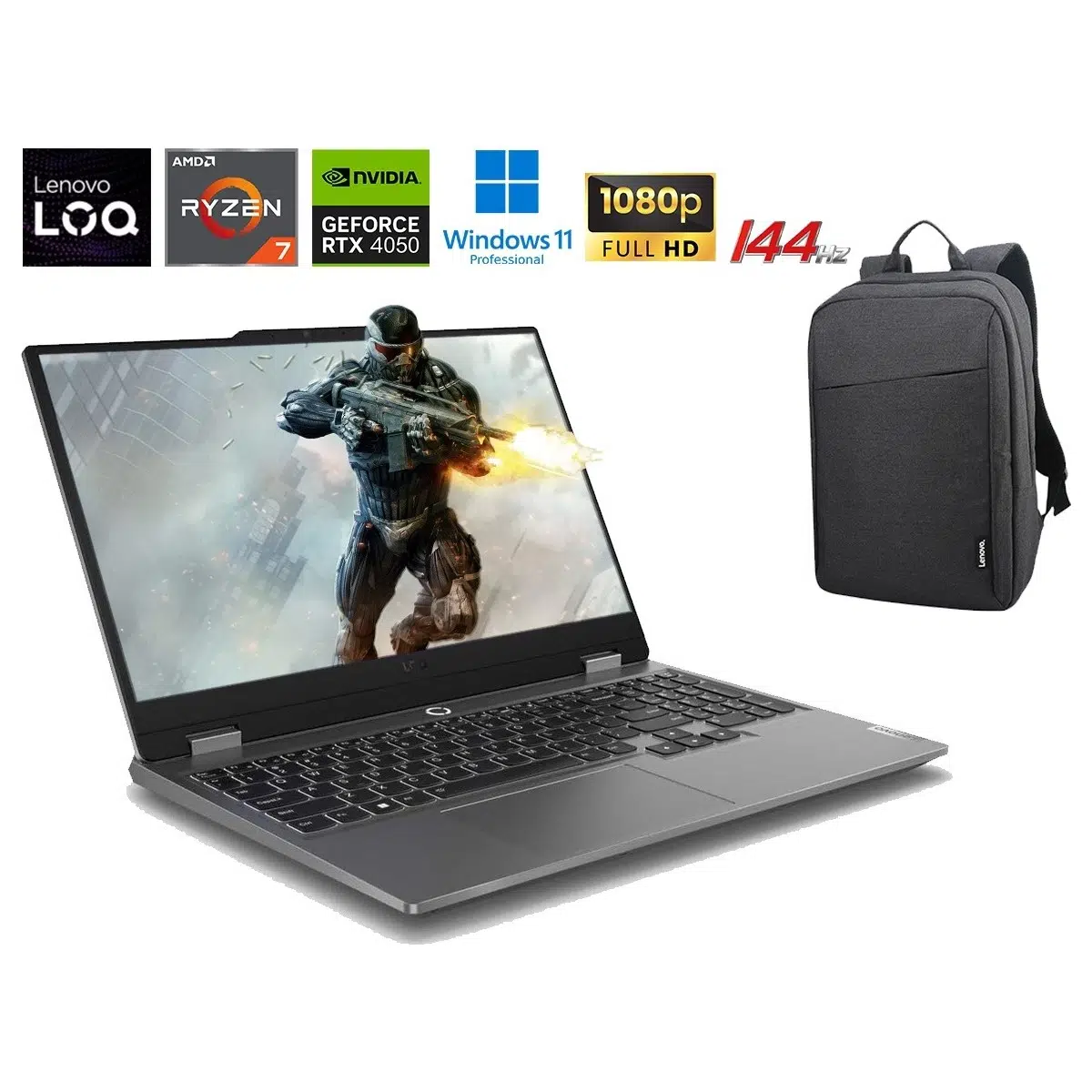 Loq 15ARP9 P16 Amd Ryzen 7-7435HS 16GB Ddr5 1tb SSD RTX4050 6gb 15.6'' 144Hz Full Hd WIN11 Pro Gaming Laptop Lenovo Çanta Hediyeli