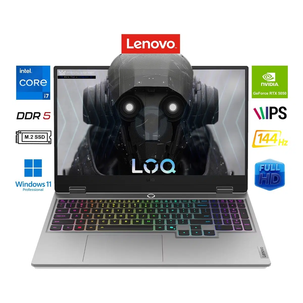 loq Intel Core I7 13650HX 16GB 1tb SSD RTX5050 W11 Pro 15.6" 83JE00JPTR Taşınabilir Bilgisayar Prestij