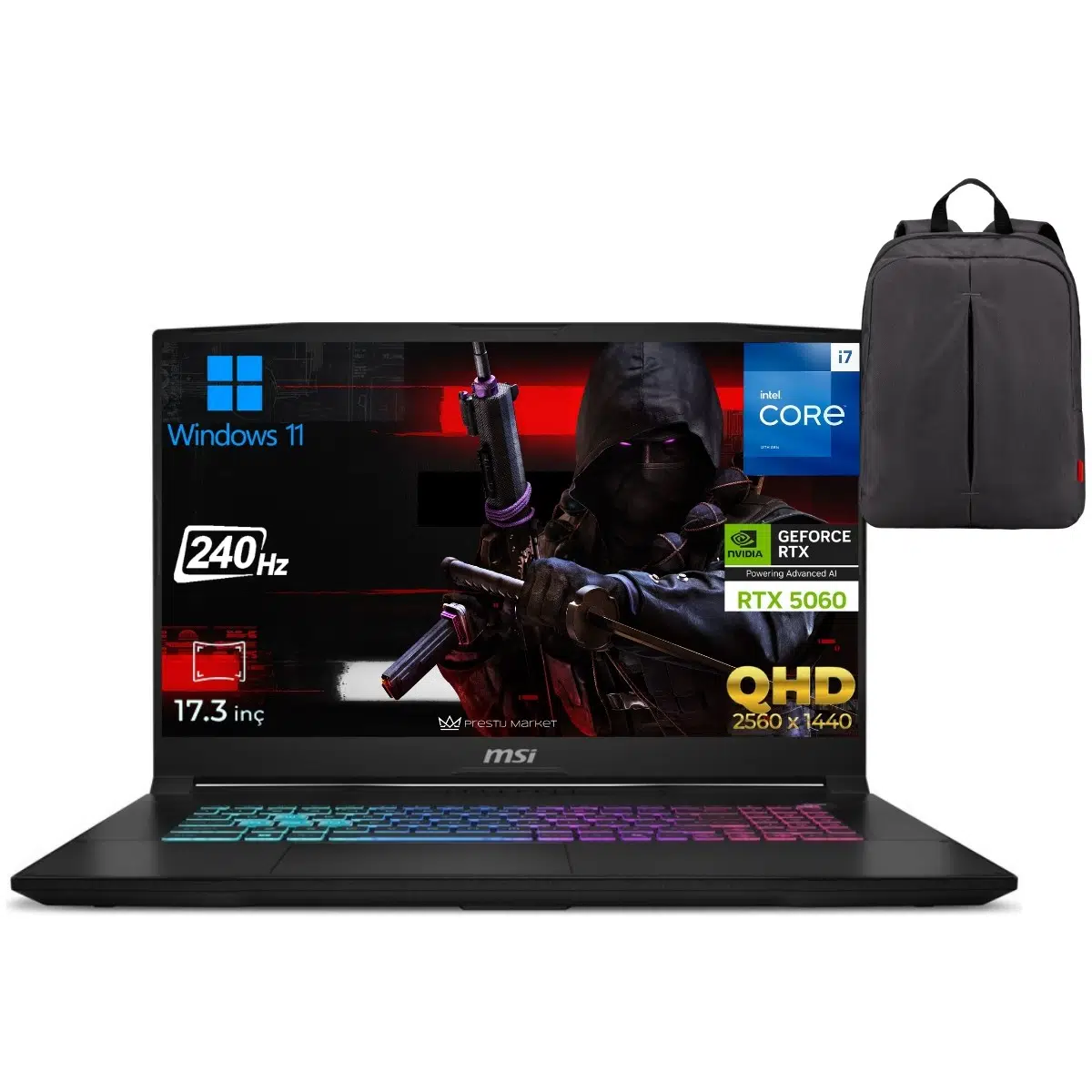 Msı Katana 17 Hx B14WFK P11 Intel Core I7 14650HX 32GB 2tb SSD RTX5060 WIN11 Pro 17.3" Qhd 240Hz Taşınabilir Bilgisayar