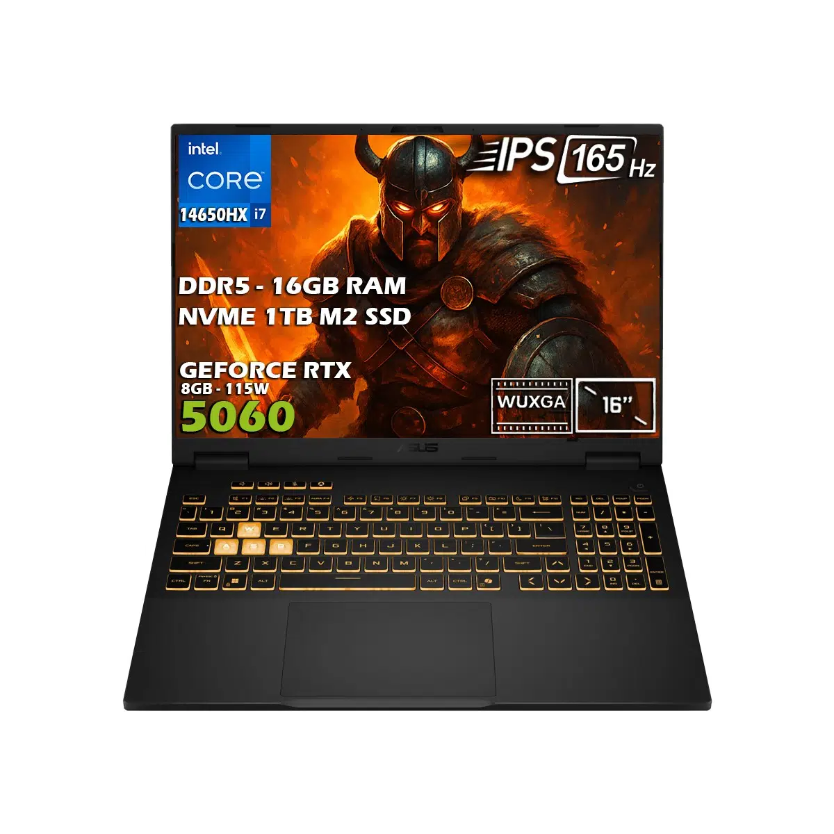 TUF Gaming F16 FX608JMR-RV024-Gaming Intel Core i7 14650HX 16GB 1TB SSD RTX5060 8GB 115W 16" WUXGA 165Hz IPS Panel Freedos Taşınabilir Bilgisayar