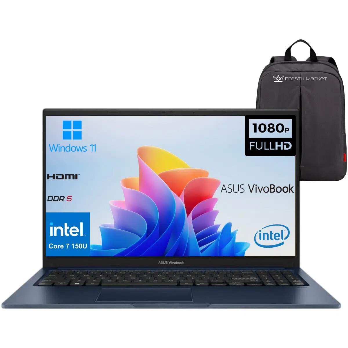 Vivobook 15 X1504VA-BQ5456 P8 Intel Core 7 150U 24GB Ram 1tb SSD 15.6'' WIN11 Taşınabilir Bilgisayar (Çanta Hediyeli)