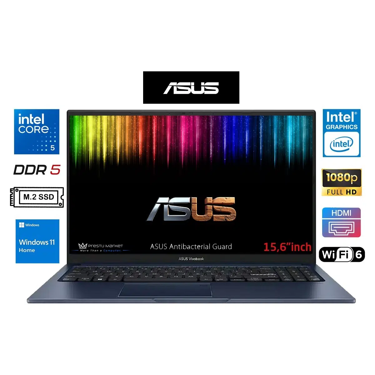 vivobook 15 X1504VA Intel Core 5 120U 32GB Ddr5 512GB SSD Windows 11 Home 15.6" Fhd Taşınabilir Bilgisayar Prestij