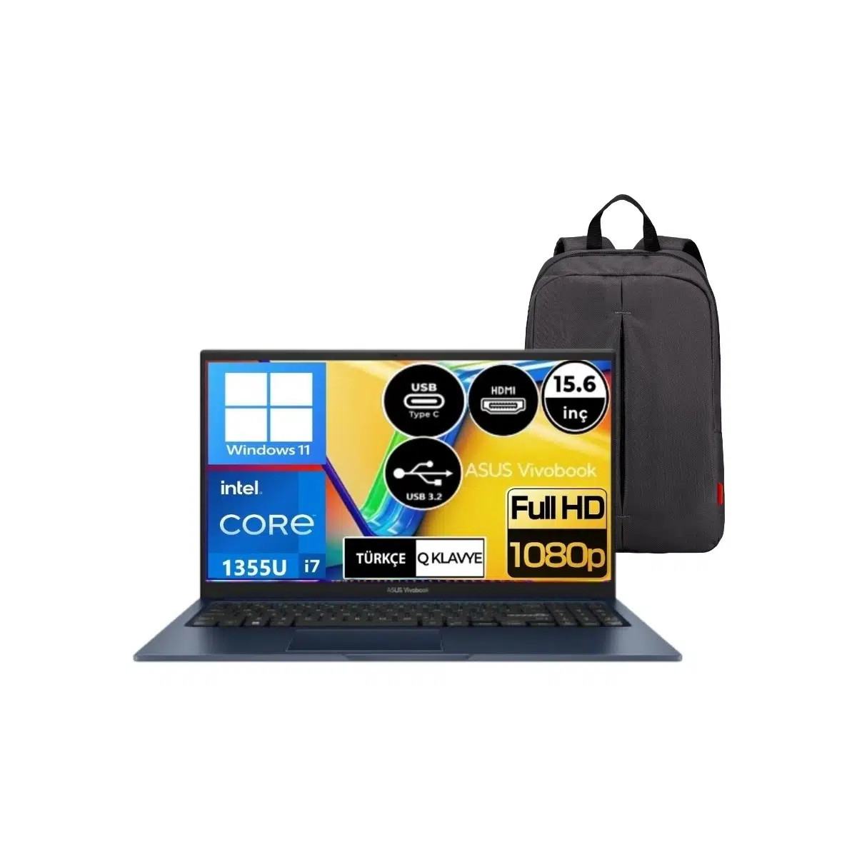 Vivobook 15 X1504VA P9 I7-1355U 24GB Ram 2tb SSD 15.6" Fhd WINDOWS11 Home Taşınabilir Bilgisayar